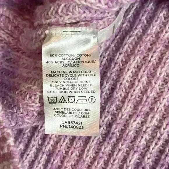 LOFT Purple Pink Heathered Knit Sweater Tank Top, L - Picture 7 of 10